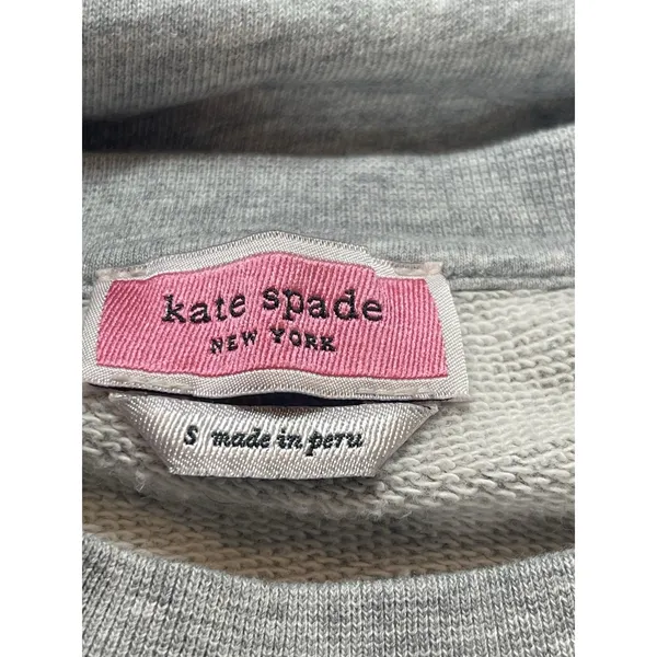 Kate Spade Wink Wink Sweatshirt Womens Small Gray Graphic - Image 5