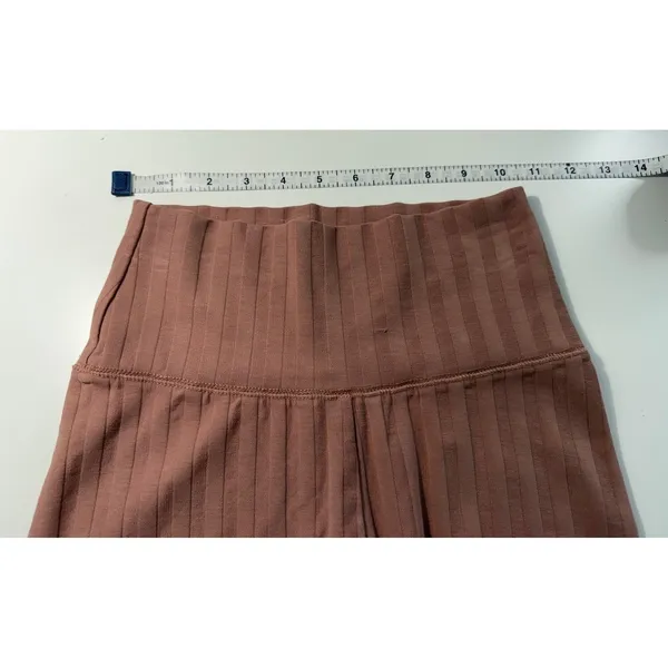 OFFLINE by Aerie‎ Ribbed High Waisted Biker Shorts Pink Lettuce Edge S 0785-3234 - Image 2