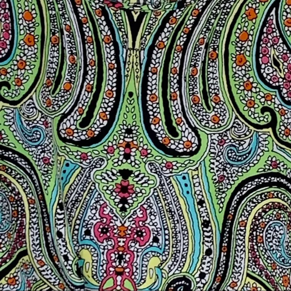 Cha Cha Vente Blouse Top Multi Color Paisley Tie Front Waist Top Size Medium - Image 8