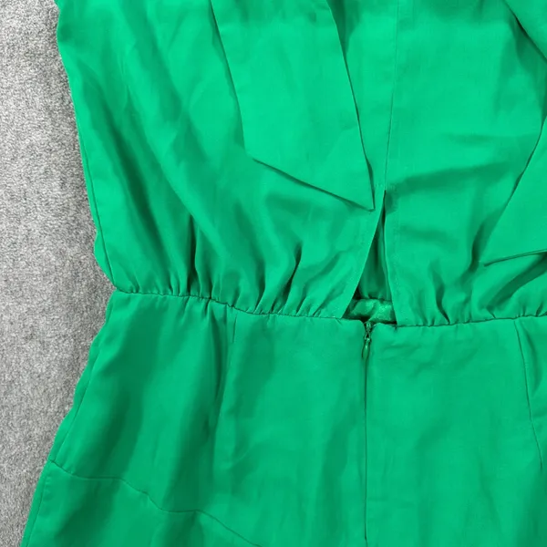 DO+BE High Neck Swing Mini Dress Size Large Green Sleeveless Bow Gathered Waist - Image 11