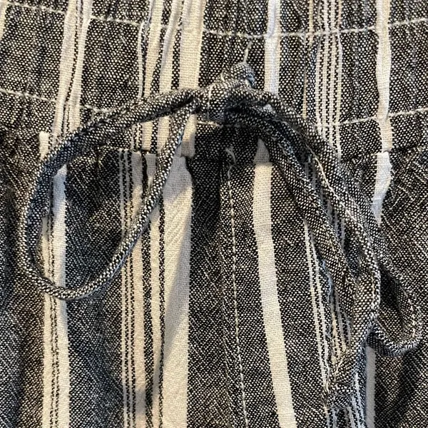 Briggs NY High Waisted Linen‎ Wide Leg Pants Gray & White Striped Women’s Large - Image 5