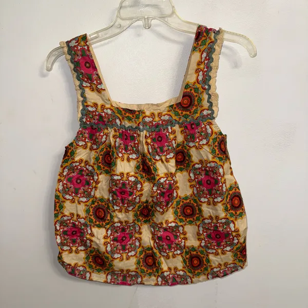 NWT $108 Anthropologie x Let Me Be Cotton Ruffled Square Neck Pullover Tank S - Image 7