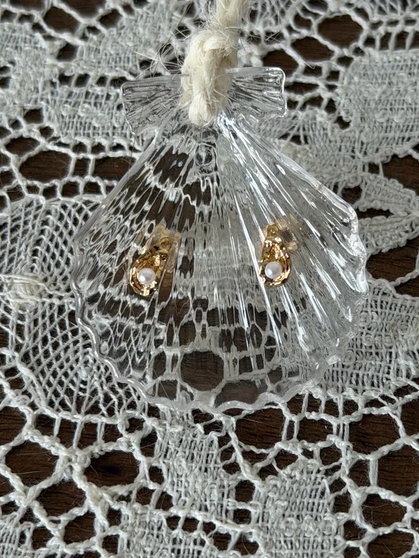 Anthropologie OYSTER STUD EARRINGS - Image 2