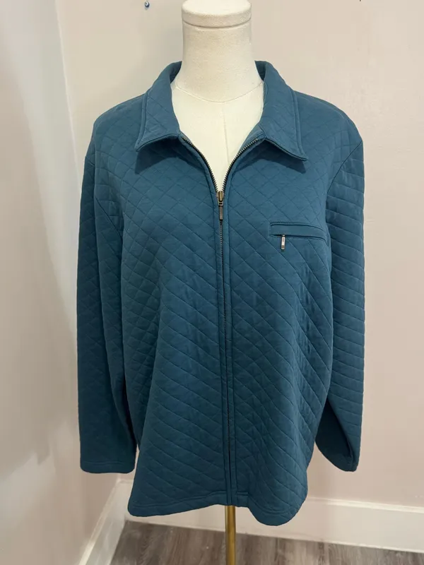 Vintage L.L.Bean quilted sweatshirt jacket Large - Image 2