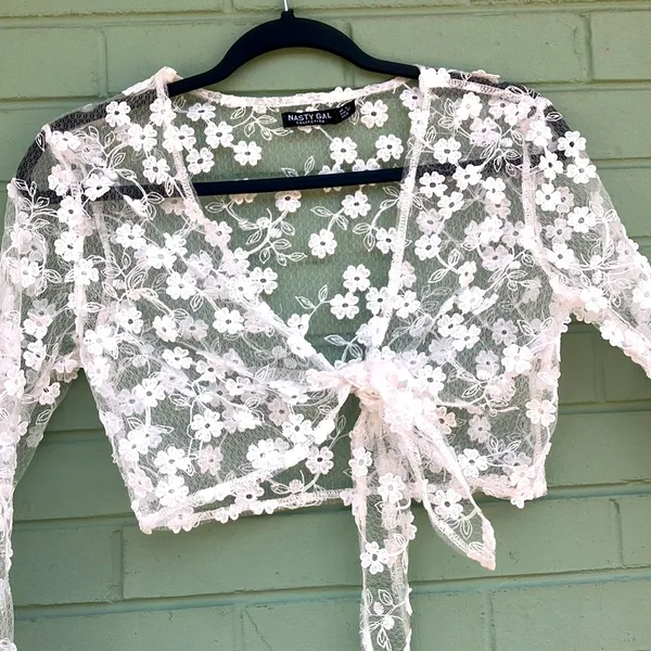 Nasty Gal collection sheer crop top - Image 2