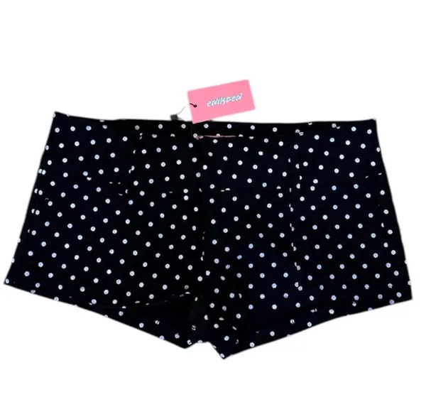 NWT Edikted Black White Polka Dot Short Shorts Stretch Low Rise M - Image 4