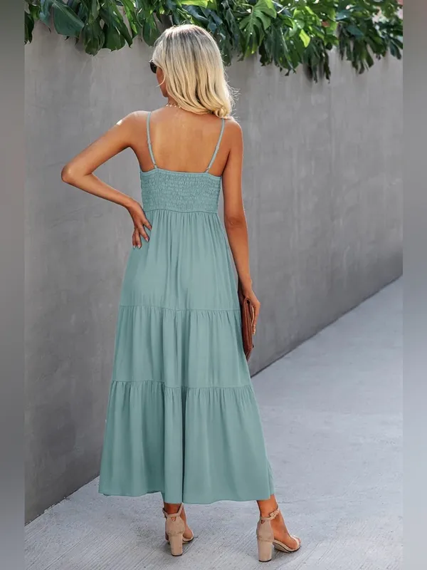 Sage Lace Bodice Maxi Dress | Size Medium - Image 3