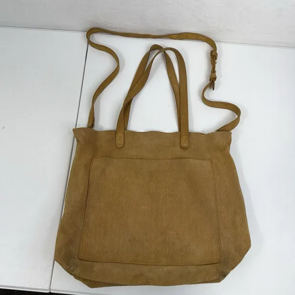 Madewell The Medium‎ Transport Tote Corduroy Suede Edition Crossbody Strap Gold - Image 4