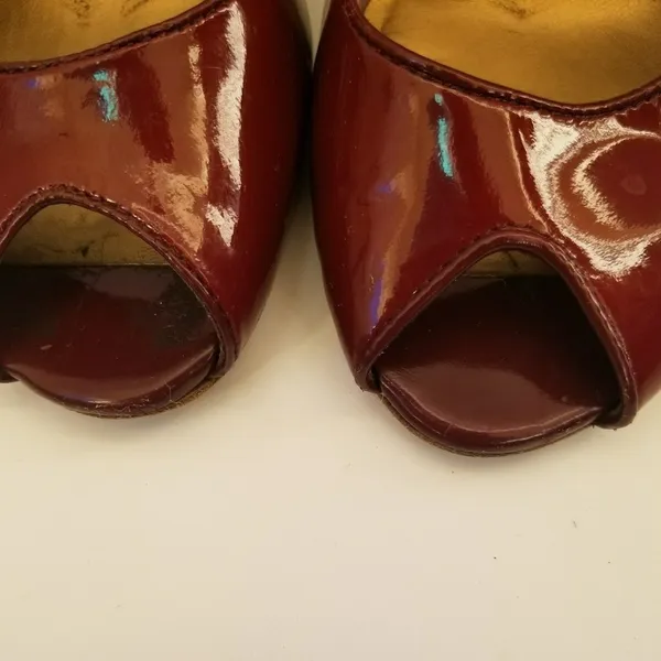 Charles David dark red peep toe heels #1-b - Image 4