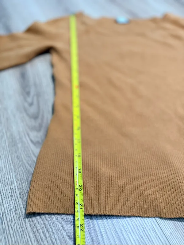 J Crew Womens Camel Tan Ribbed Knit Crewneck Sweater Fitted Size M Fall Basic - Image 6