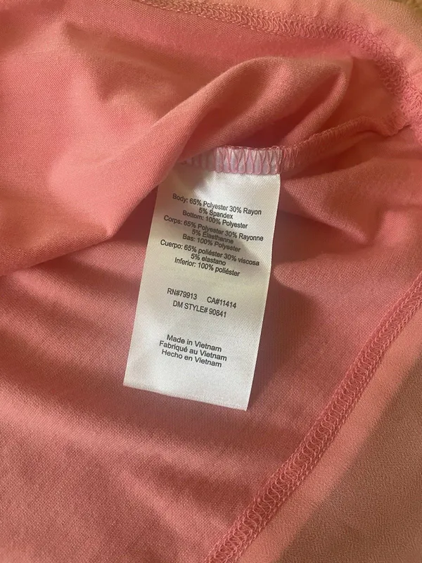 Motherhood Maternity Pink Tunic Top S Scoop Neck Half Sleeve Sheer Hem New - Image 5