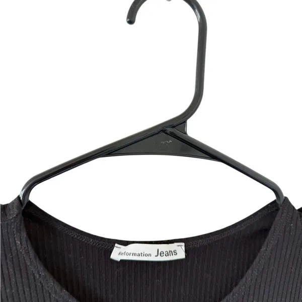 Reformation Roe Black Mini Dress - Image 7