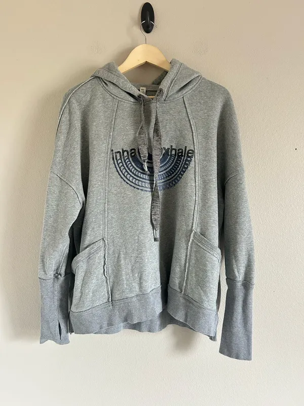 Free People Size Small Medium Inhale Exhale Hoodie Sweatshirt - Image 2