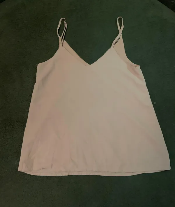 XS Mustard Beige Chiffon Tank Top - Image 2