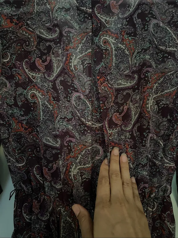 Long Wrap Dress in Burgundy - Image 6