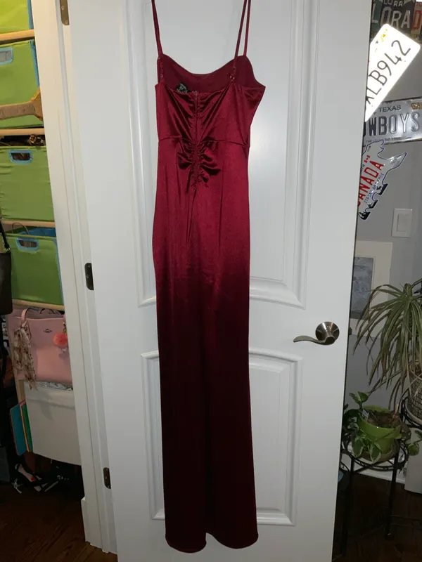 Red Satin Dress - Image 2