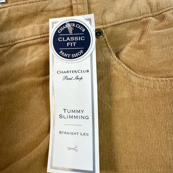 Charter Club Classic Fit Corduroy Pants Warm Tan Toffe Straight Leg 16 - Image 3
