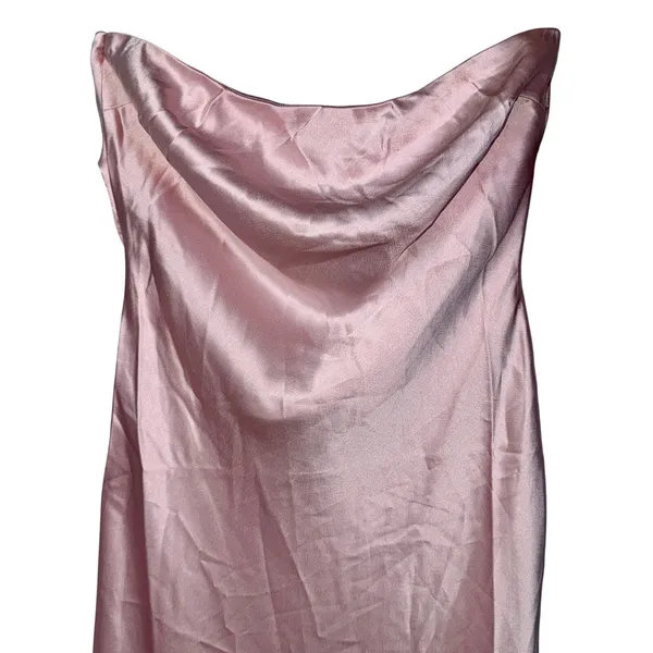 NWT Babyboo Rheanna Blush Pink Satin Strapless Cowl Neck Maxi Dress Women Size S - Image 10