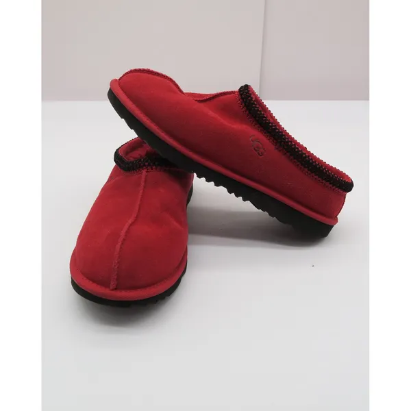 UGG Tasman Red Suede Sheepskin Lined Slippers Mens 6 Womens 8 1019066 - Image 11