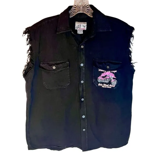 Hardly An Angel 2008 Myrtle Beach Bike Week Womens B/D Sleeveless Shirt Medium - Image 2