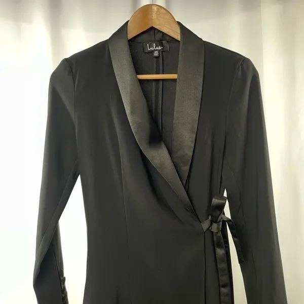 Lulus Style Savvy Wrap Blazer Dress in Black Size Extra Small‎ - Image 5