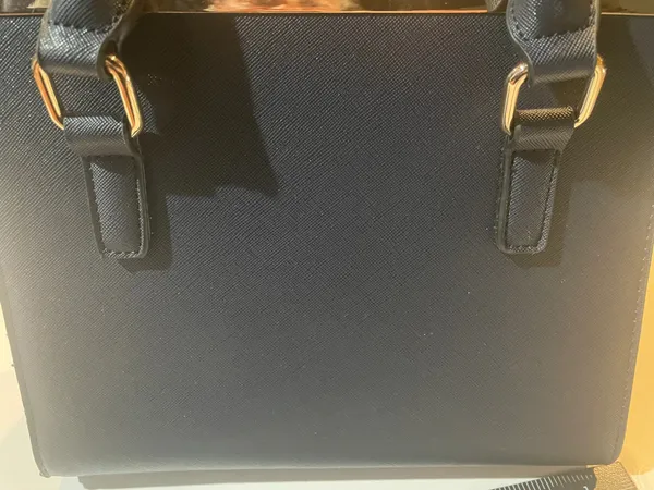 Dune London Navy Blue Structured Satchel Handbag Gold Hardware Women's Purse - N - Image 6