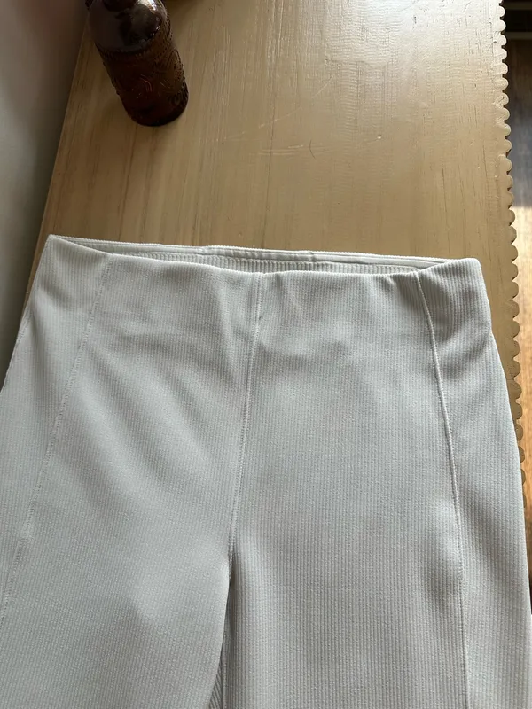 Lululemon Brushed Softstreme Ribbed Zip Flared Pant 32.5" Bone 8 - Image 2