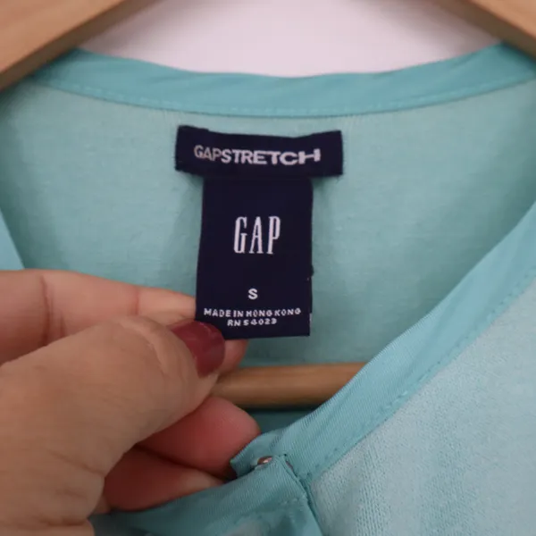 GAP Cardigan Womens S GapStretch Aqua 3/4 Sleeve Snap Front EXCELLENT - Image 2