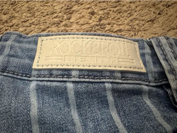 Rock & Roll Denim Pinstripe Flared Jeans - Image 2