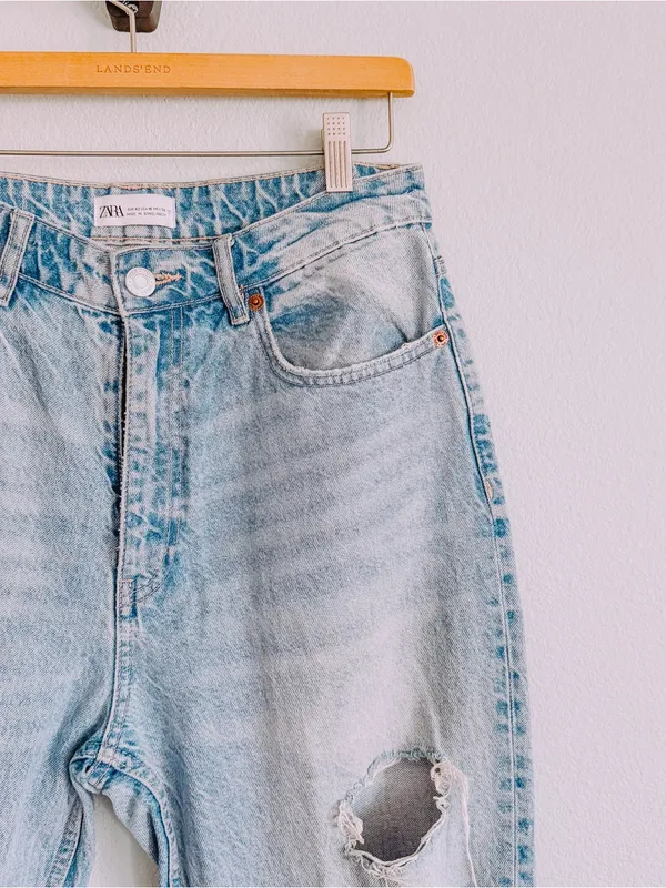 Zara Distressed Jean. Size 10 - Image 2