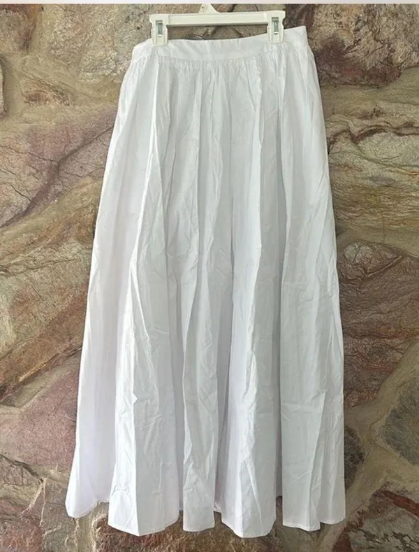Commense Linen Pleated Maxi Skirt size large - Image 3