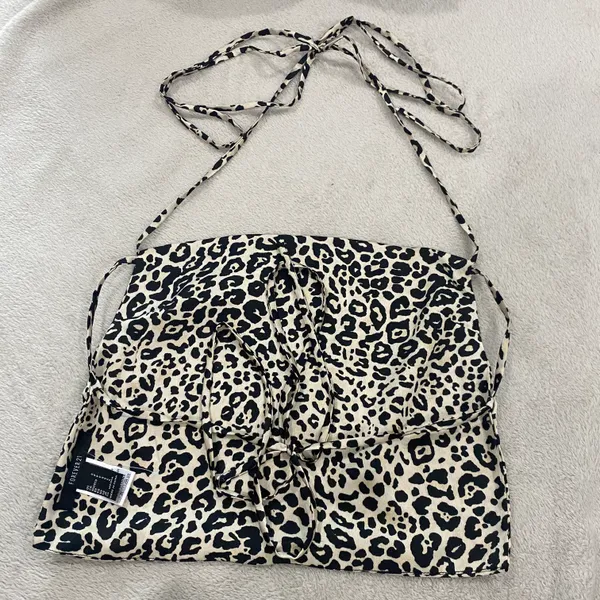 Forever 21 Satin Cheetah Print Top Size Small - Image 4