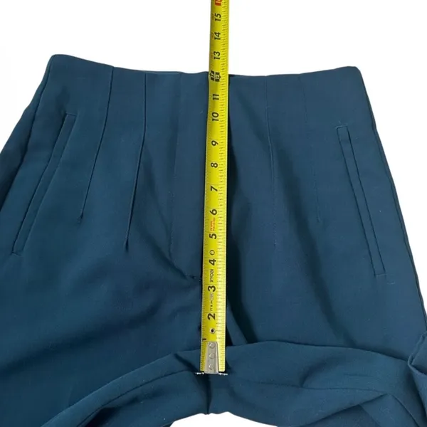 Zara Women Medium Blue High Rise Tapered Dress Pants Trousers V-Back Notch |0293 - Image 5