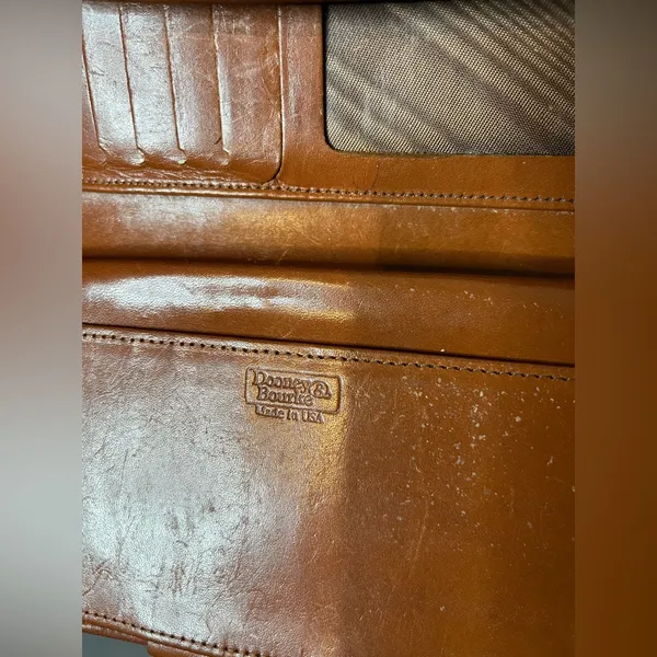 Dooney & Bourke Pebbled Leather Awl Checkbook Organizer Kisslock Trifold Wallet - Image 9