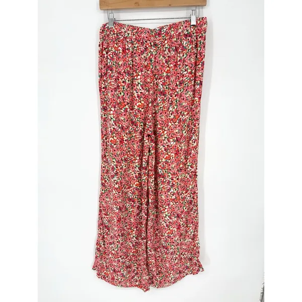 Ann Taylor LOFT Floral Wide Leg Pull On Pant Women's Rayon Small Resort Beach‎ - Image 3