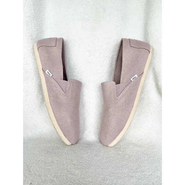 TOMS Woman’s Pink Canvas Slip On Flats Shoes Size 9.5 - Image 5