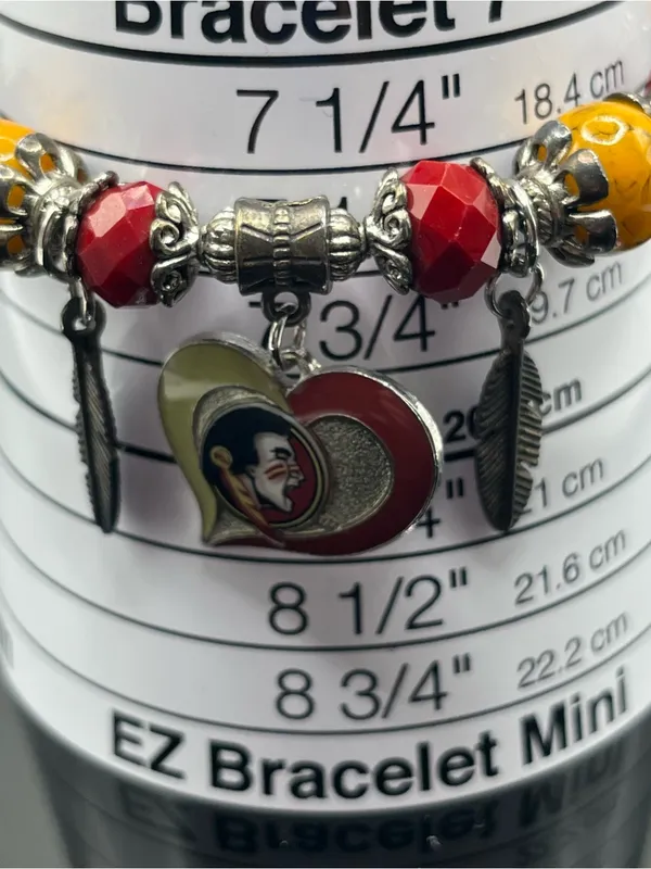 Florida State Seminoles University Inspired Charm Bracelet Garnet Gold NCAA FSU - Image 3