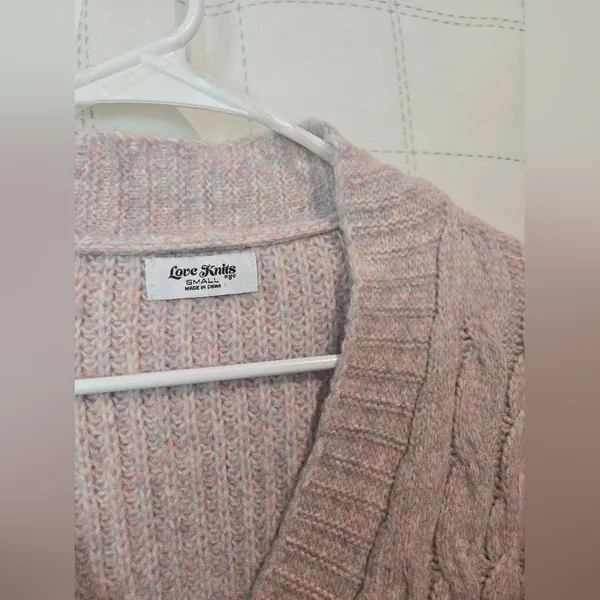Ultra Soft Chunky Cardigan Pink - Image 5