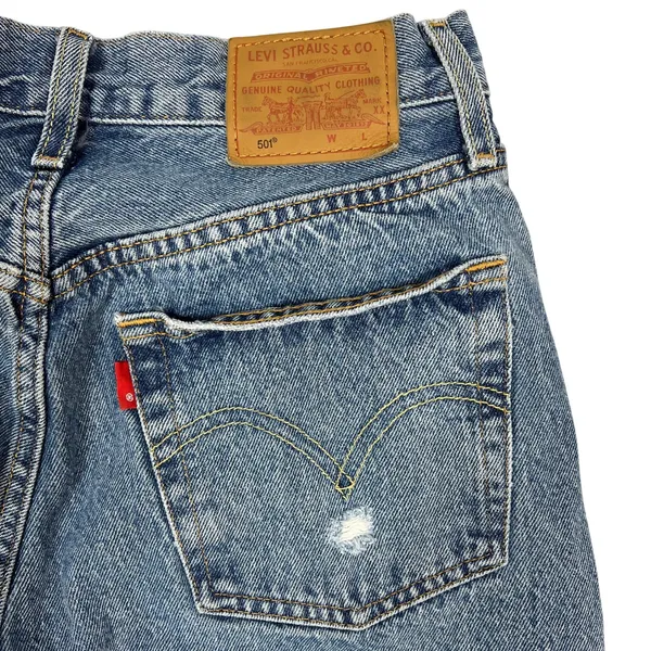 Levi's Premium 501 Jeans 28 Distressed Ripped Thrashed Grunge Straight Leg Denim - Image 12