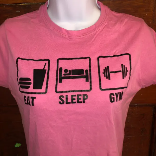 Eat Sleep Gym Top Pink Size M - Image 2