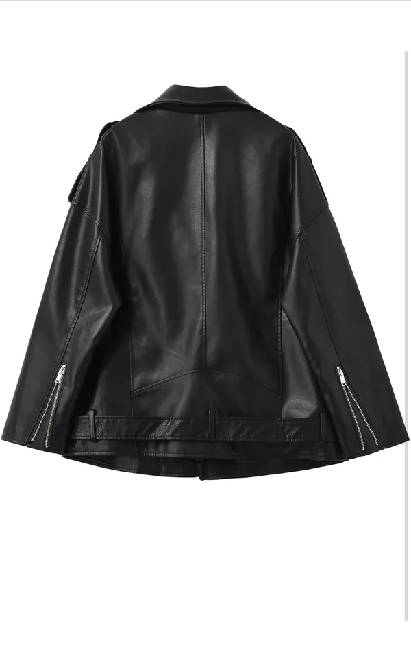Black Rivet Black Faux Leather Jacket - Image 3