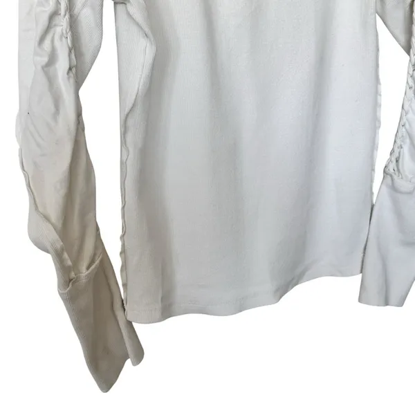 Free People We the Free M Daisy Chain Cuff Cut Out Twisted Detailed Sleeves Top - Image 13