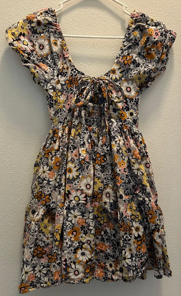 American Eagle Floral Button-Front Mini Dress - Image 3