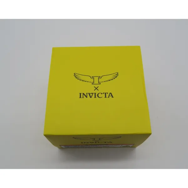Invicta Gold Tone Rectangular Blue Dial Watch with Brick Link Bracelet - Image 8