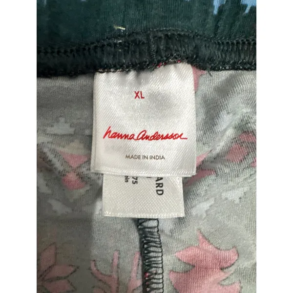 Hanna Andersson Soft‎ Womens XL Tencel Pajama Set Green Red Reindeer Fair Isle - Image 8