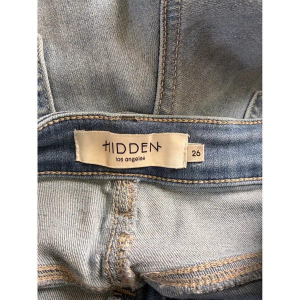 Hidden Los Angeles Wide Leg Distressed Light Wash Jeans HD9461-LT Size 26 - Image 7