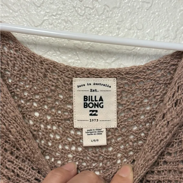 BILLABONG Brown Off-the-Shoulder Knit Sweater Size Large - Image 11