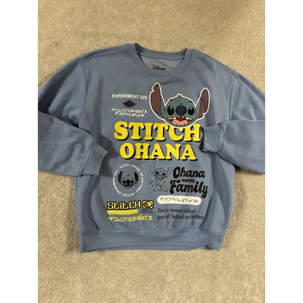 stitch ohana sweatshirt‎ blue disney XL - Image 2