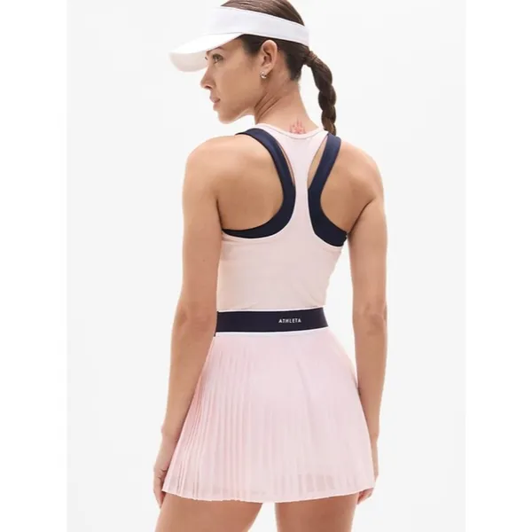 Athleta M Power Serve Tank Dress Tennis Medium Shell Pink Black Regular - Image 6
