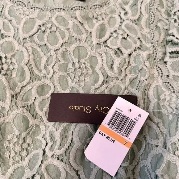NWT Sage Green Lace‎ Fit Flare Dress Size 7 Boho Coquette Homecoming City Studio - Image 8